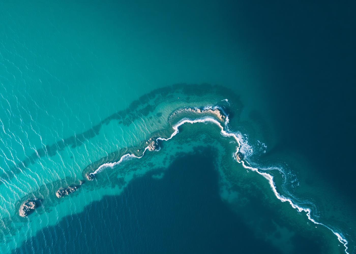 Aerial view of the Caribbean coastline